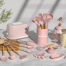Load image into Gallery viewer, Umite Chef Kitchen Cooking Utensils Set, 33 pcs Non-Stick Silicone Cooking Kitchen Utensils Spatula Set with Holder, Wooden Handle Silicone Kitchen Gadgets Utensil Set (Khaki)