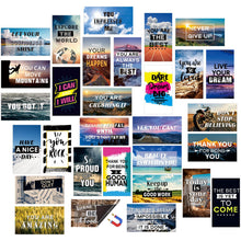 Load image into Gallery viewer, Xuhal 60 Pcs Inspirational Magnets Bulk Rectangle Positive Affirmation Magnets Decals Decorative Inspiring Quotes Fridge Magnetic Stickers for Adults Students Team Motivational Gifts (Classic)