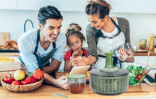 Load image into Gallery viewer, Brieftons Salad Spinner and Chopper: Large 6.3-Quart Lettuce Greens Vegetable Washer Dryer, with Bonus 0.95-Quart Veggie Chopper Mixer, Compact Storage, Easy Push Operation for Quick Veggie Prepping