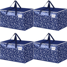 Load image into Gallery viewer, HomeHacks Moving Bags, Extra Large Size Moving Boxes, Heavy Duty Luggage Bags with Smooth Zipper and Sturdy Handles, Large Capacity &amp; Easy Loading Storage Totes for Space Saver 88L, 6-Pack, Blue