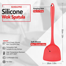 Load image into Gallery viewer, Pack of 2 Silicone Wok Spatula, Non-Stick, Heat Resistant, Easy to Clean and Dishwasher Safe, Seamless Kitchen Utensil for Cooking, Baking, Stir-Fry (Black)