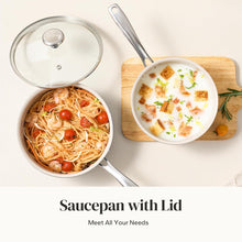 Load image into Gallery viewer, Redchef Ceramic Sauce Pan with Lid, 2.5QT White &amp; Blue Saucepans Set, Nonstick Cooking Pot Set with Stay-Cool Handle, Non Toxic Small Pot, PTFE &amp; PFOA Free, Oven Dishwasher Induction Safe