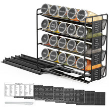 Load image into Gallery viewer, SpaceAid Pull Out Spice Rack Organizer with 20 Jars, Heavy Duty Slide Out Seasoning Organizer for Kitchen Cabinets, with 801 Labels and Chalk Marker, Left Facing