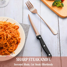 Load image into Gallery viewer, 24 Pcs Silverware Set with Steak Knives Service for 4,Stainless Steel Flatware Set,Mirror Polished Cutlery Utensil Set,Home Kitchen Eating Tableware Set,Include Fork Knife Spoon Set,Dishwasher Safe