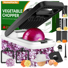 Load image into Gallery viewer, HomeHacks Vegetable Chopper Vegetable Cutter, 12 in 1 Multi-Functional Kitchen Gadget Set - Dicer, Slicer, Cutter, Julience, Cheese Grater, Egg Separator, Hand Guard - Veggie Chopper Lid with Handle