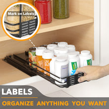 Load image into Gallery viewer, SpaceAid Pull Out Spice Rack Organizer for Cabinet, Heavy Duty Slide Out Seasoning Kitchen Organizer, Cabinet Organizer, with Labels, 4.5&quot; W x10.75 D x8.5 H, 1 Drawer 2-Tier
