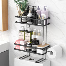 Load image into Gallery viewer, Over Toilet Storage, Bathroom Organizers and Storage Shelves, Black, 2 Tier