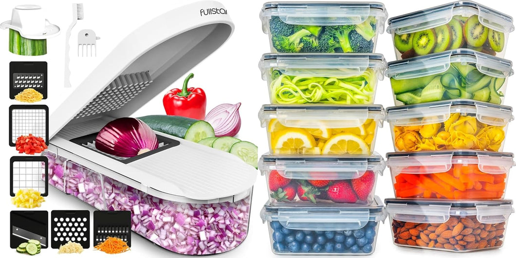 fullstar Bundle: Compact Chopper and 20pc Food Containers