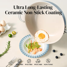 Load image into Gallery viewer, Redchef Ceramic Saute Pan with Lid, Nonstick Deep Frying Pan, 5QT Jumbo Cooker with Helper Handle &amp; Lid, Non Toxic Ceramic Cooking Pan, Chef Pan, Dishwasher &amp; Oven Safe, PFAS PFOA &amp; PTFE Free