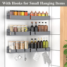 Load image into Gallery viewer, 4 Pack Magnetic Spice Rack Organizer for Refrigerator and Oven, Black Fridge Organizers and Storage for Kitchen