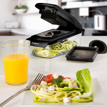 Load image into Gallery viewer, Vegetable Chopper and Spiralizer - Food Chopper with Container, Fruit Slicer, Kitchen Gadgets &amp; Accessories, Home Essentials (4 in 1, White)