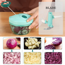Load image into Gallery viewer, Manual Food Chopper Vegetable Cutter, Hand String Vegetable Chopper Onions Cutter for Vegetable Fruits Nuts BPA Free Food Safe Material, 550ml Gray