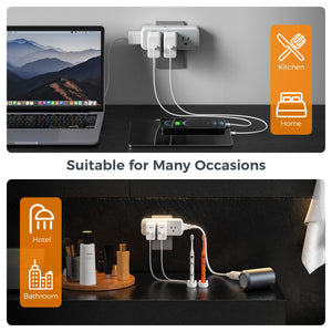 Multi Plug Outlet Extender, TESSAN Surge Protector Wall Plug Splitter with 5 Electrical Outlet Expander, Multiple Plug Adapter for Travel Home Office