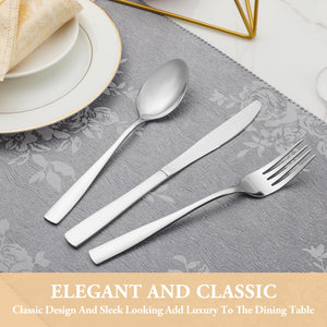 MUTNITT 30 Pcs Silverware Set Service for 6,Premium Stainless Steel Flatware Set,Mirror Polished Cutlery Utensil Sets,Durable Kitchen Eating Tableware Sets,Include Fork Knife Spoon,Dishwasher Safe
