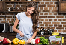 Load image into Gallery viewer, Brieftons QuickPull Manual Food Chopper: Large 4-Cup Powerful Hand Pull Chopper/Mincer/Mixer Blender to Chop Onion, Garlic, Vegetables, Fruits, Herbs for Salsa, Salad, Pesto, Puree, Indian Cooking