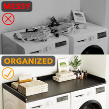 Load image into Gallery viewer, SpaceAid Washer Dryer Countertop, Laundry Wood Shelf Topper with Edge, 54&quot; Width x 27.5&quot; Depth Cover Guard Organizer for Washer and Dryer Laundry Hamper Counter Storage Organization (Black)