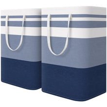 Load image into Gallery viewer, HomeHacks 2 Pack Large Laundry Baskets, Waterproof, Freestanding Laundry Hampers, Collapsible Clothes Hamper with Reinforced Handles in Laundry Room, College Dorm, Bathroom, Bedroom (Grey, 75Lx2)