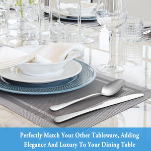 Dinner Spoon Set,16 Pcs 7.3" Tablespoons,Premium Food Grade 18/10 Stainless Steel Spoons,Durable Metal Spoons,Tablespoon,Silverware Spoons Only,Mirror Finish & Dishwasher Safe,Use for Home,Restaurant