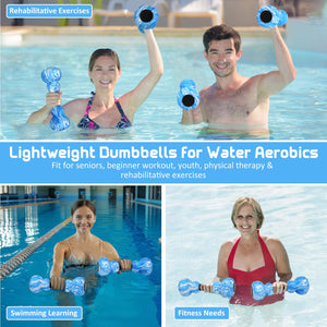 Water Dumbbells, 2PCS Aquatic Exercise Dumbbells, EVA Foam Water Weights for Adults Women Water Workouts Tools for Youth