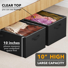 Load image into Gallery viewer, SpaceAid 2 Pack 10&quot; High Under Bed Storage Containers, Large Underbed Storage Organizer Bins with Lids for Bedroom, Dorm, Clothes, Closet Organization, Bed Sheets and Blankets (Gray)