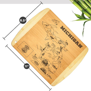 Texas State Gift Cutting Board, 11" x 8.5" - Decoration & Small Charcuterie Serving Board for Snacks - Perfect Home & Kitchen Gift Featuring Texas State Map - Bamboo Wood Serving Board