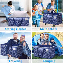 Load image into Gallery viewer, HomeHacks Moving Bags, Extra Large Size Moving Boxes, Heavy Duty Luggage Bags with Smooth Zipper and Sturdy Handles, Large Capacity &amp; Easy Loading Storage Totes for Space Saver 88L, 6-Pack, Blue