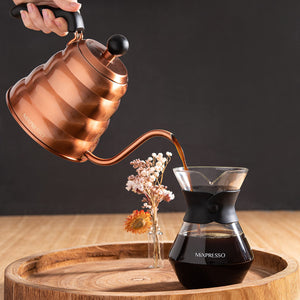 Mixpresso Gooseneck Pour Over Coffee Kettle, Barista Pour Control Design For Coffee & Tea High-Grade Stainless Steel 1.2 Liter (40 Oz) Drip Coffee Induction Cooker, Copper Stovetop Kettle