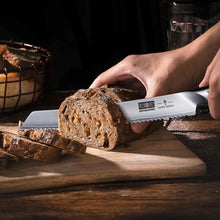 Load image into Gallery viewer, Bread Knife 10 inch, Japanese High Carbon Stainless Steel Serrated Bread Knives, Professional Bread Cutting Knife for Homemade Bread