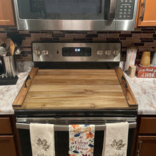 Load image into Gallery viewer, Noodle Board Stove Cover with Handles for Electric, Gas Stove Top (Acacia Wood)