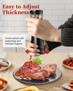 Electric Salt and Pepper Grinder, Stainless Steel Rechargeable Salt and Pepper Grinder Set with 4.5 oz Large Capacity, 1.8" Wide Mouth, Adjustable Coarseness, Ideal for Kitchen