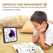 Load image into Gallery viewer, Secura 60-Minute Visual Countdown Timer, 7.5-Inch Oversize Classroom Visual Timer for Kids and Adults, Durable Mechanical Kitchen Timer Clock with Magnetic Backing (Blue)
