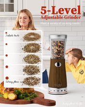 Load image into Gallery viewer, Electric Salt and Pepper Grinder, Stainless Steel Rechargeable Salt and Pepper Grinder Set with 4.5 oz Large Capacity, 1.8&quot; Wide Mouth, Adjustable Coarseness, Ideal for Kitchen