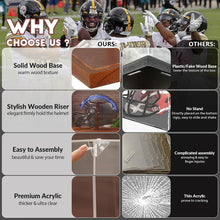 Load image into Gallery viewer, JupDec Basketball &amp; Full Size Helmet Display Case, Large Clear Acrylic Shadow Box with UV Protection Wooden Showcase,Idea Gift for Sports Fans