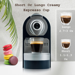 Mixpresso Black Espresso Coffee Machine – Compact 1400W Single Serve Coffee Maker Compatible with Nespresso OriginalLine Capsules, One-Touch Operation, 19-Bar Italian Pump, 27oz Water Tank