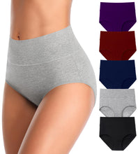 Load image into Gallery viewer, MISSWHO Cotton High Waisted Women Underwear Soft Briefs Full Coverage Comfy Ladies Panties (Regular &amp; Plus Size)
