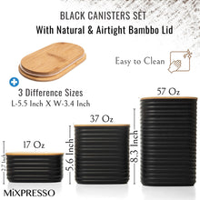 Load image into Gallery viewer, Mixpresso 3 Pcs Olive Green Canisters Sets For The Kitchen, Airtight Plastic Canister With Bamboo Lid, Coffee And Sugar Canister Set, Decorative Sugar Container, Kitchen Decor For Counter