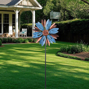 WONDER GARDEN Wind Spinners Outdoor - 2 Pack Small Metal Hummingbird Green Wind Spinner Windmill, Wind Sculpture for Yard Patio Lawn Decor