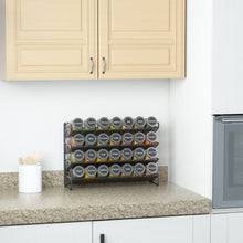 Load image into Gallery viewer, SpaceAid Spice Rack Organizer with 28 Spice Jars, 386 Spice Labels, Chalk Marker and Funnel Set for Cabinet, Countertop, Pantry, Cupboard or Door &amp; Wall Mount - 28 Jars, 13.4&quot; W × 10.8&quot; H, Black