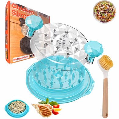 Meat Shredder Tool | 10” BPA Free Chicken & Pork Food Shredder with 360° Rotating Lid - Meal Prep Essentials - Non-Slip Base, Dishwasher Safe, and Includes Cleaning Brush