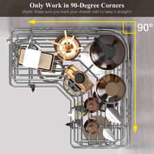Load image into Gallery viewer, 3 Pack Corner Shower Caddy Organizer Shelf with Hooks, Black Bathroom Shelves Storage Organization