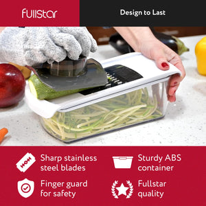 Mandoline Slicer for Kitchen, Fruit Cutter, Cheese Grater, Cucumber Slicer, Food Cutter & Kitchen Gadgets (3 in 1, White)