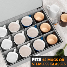 Load image into Gallery viewer, SpaceAid China Storage Containers 6 Pack, Stackable Hard Shell Quilted Cases with Soft Plate Separators, Moving Supplies Packing Boxes for Dishes, Plates, Platters, Mugs, Cups (Grey)