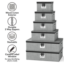Load image into Gallery viewer, SpaceAid China Storage Containers 6 Pack, Stackable Hard Shell Quilted Cases with Soft Plate Separators, Moving Supplies Packing Boxes for Dishes, Plates, Platters, Mugs, Cups (Grey)