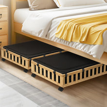 Load image into Gallery viewer, 2 Pack Bamboo Under Bed Storage with Wheels, 39”x20”x7.8” Lager Under Bed Storage Containers (Brown)