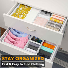 Load image into Gallery viewer, SpaceAid Drawer Organizer Clothes, 12 Pack Dresser Organizer Bins for Nursery, Closet Organization and Storage Dividers for Clothing, Baby Clothes, Underwears, Socks (Black)