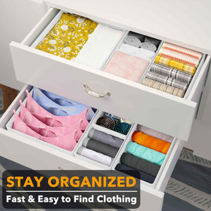 SpaceAid Drawer Organizer Clothes, 12 Pack Dresser Organizer Bins for Nursery, Closet Organization and Storage Dividers for Clothing, Baby Clothes, Underwears, Socks (Black)