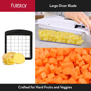 Blade Replacement Set for Vegetable Chopper Only – 2pc Insert Set for Veggie Chopper – Large Dice for Potatoes, Apples, Pears & Small Dice for Onions, Tomatoes (3.9 x 4.4 inches)