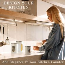 Load image into Gallery viewer, Mixpresso 3 Piece Black Canisters Sets For The Kitchen, Jars With See Window, Airtight Coffee Container Tea Organizer &amp; Sugar Canister, Kitchen Canisters Set of 3 Black Kitchen Décor