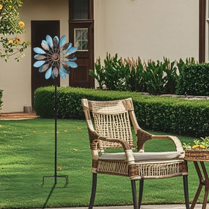 WONDER GARDEN Wind Spinners Outdoor - 2 Pack Small Metal Hummingbird Green Wind Spinner Windmill, Wind Sculpture for Yard Patio Lawn Decor
