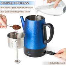 Load image into Gallery viewer, Mixpresso Small Percolator Coffee Pot Electric 4 Cup, Stainless Steel Coffee Maker, Coffee Percolator Electric With Keep Warm Function, 4 Cups Stainless Steel Perculator With Basket
